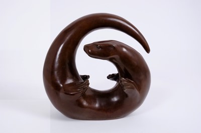 Lot 822 - *Laurence Broderick (b. 1935) bronze ‘Maquette III Playful otter’, numbered 7/25