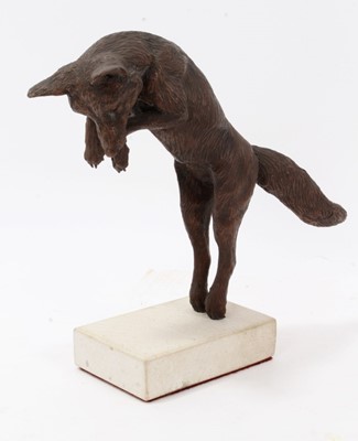 Lot 836 - Bronzed figure of a leaping fox, numbered 4/25