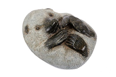 Lot 830 - *Laurence Broderick (b. 1935) carved Cornish soapstone ‘Hedgehog IV’,  dated 2006.