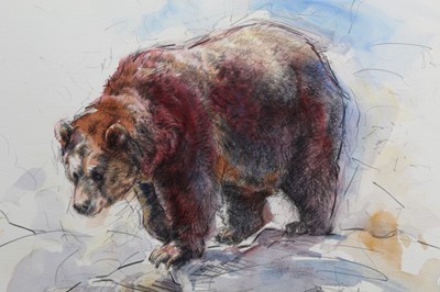 Lot 5 - Rachel Lockwood (b. 1965) mixed media, brown bear, indistinctly signed
