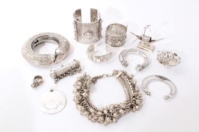 Lot 349 - A group of Indian, Sudanese and other Eastern silver and white metal