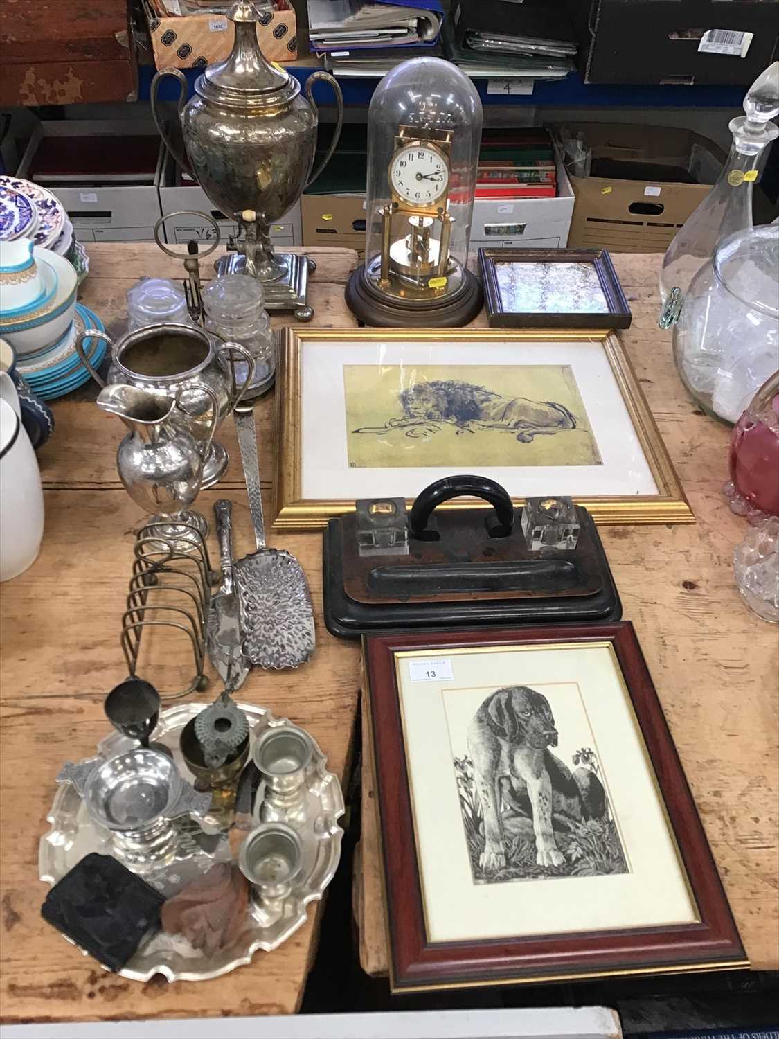 Lot 13 - Sundry items, including a plated tea urn, other plated wares