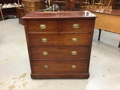 Lot 917 - Edwardian mahogany chest of two short and three long graduated drawers