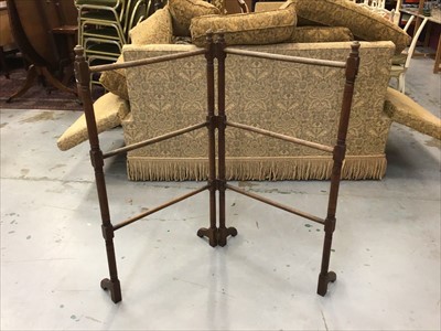 Lot 918 - Victorian mahogany folding towel rail