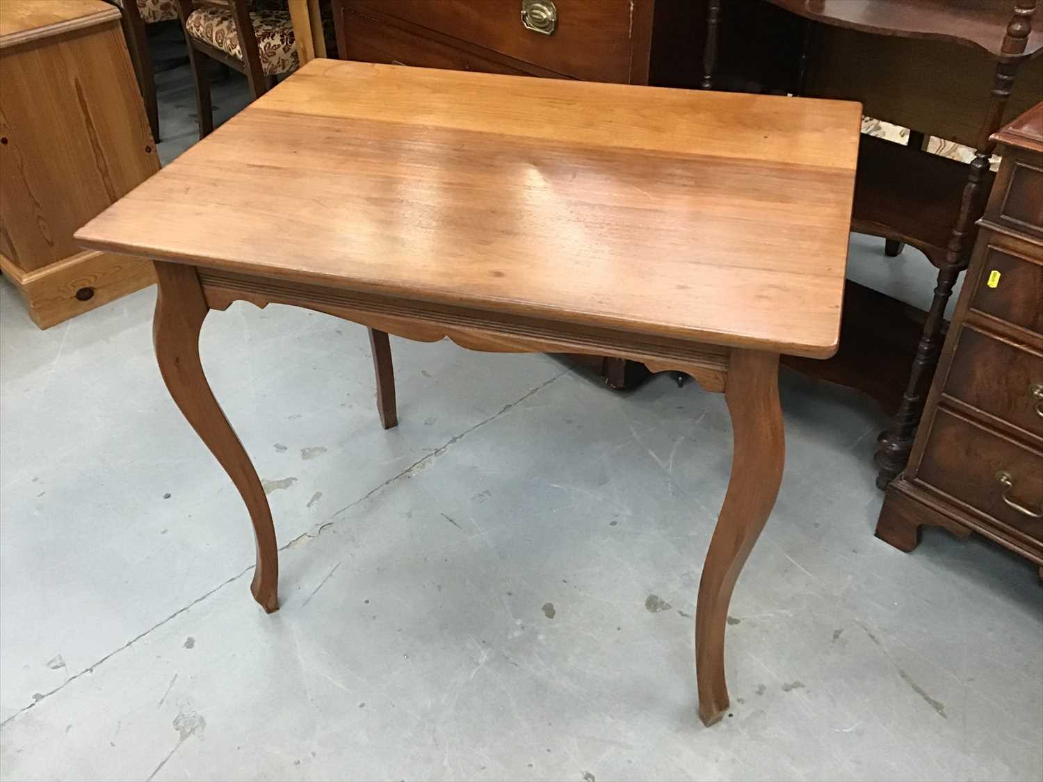 Lot 965 - Edwardian walnut side table on cabriole legs