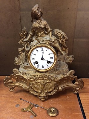 Lot 280 - 19th century French gilt clock