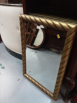 Lot 936 - Bevelled wall mirror in gilt frame and three other mirrors