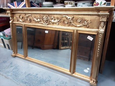 Lot 938 - Good quality antique style triple plate bevelled wall mirror in ornate gilt frame