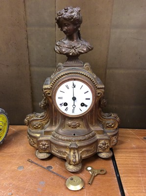 Lot 279 - 19th century French gilt metal clock