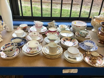 Lot 51 - 19th century and later teawares, including Spode, Crown Derby, etc