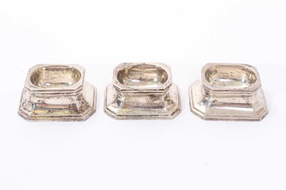 Lot 207 - Set of three 1930s silver Trencher salts.
