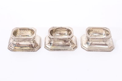 Lot 207 - Set of three 1930s silver Trencher salts.