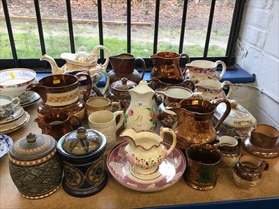Lot 52 - Collection of mostly 19th century ceramic jugs, teapots
