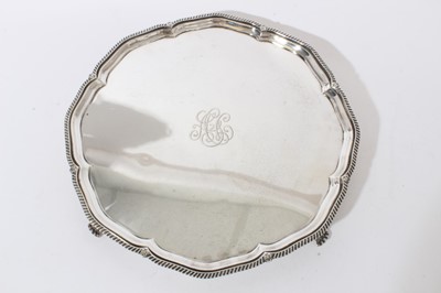 Lot 321 - Early 20th century silver hexagonal salver.