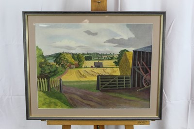 Lot 989 - *John Northcote Nash (1893 - 1977), signed coloured print - Maltings Farm, Bures Road, inscribed top left beneath the mount 'To Daisy from J. N.', lower left 'To dearest Daisy, with love J. N.' and...