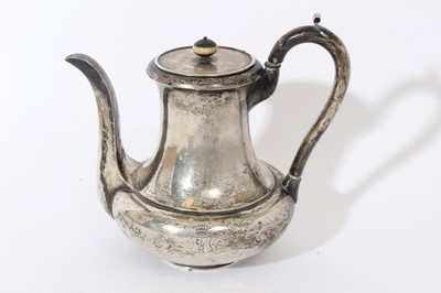 Lot 300 - 19th century German silver coffee pot by Kemnis, marked 12 Lothige (750 silver standard)