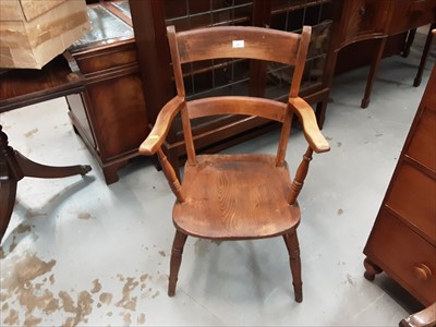 Lot 941 - Antique beech and elm elbow chair