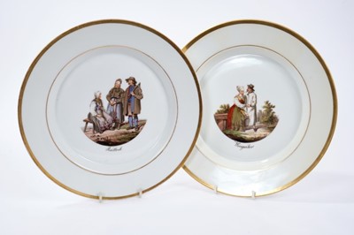 Lot 66 - Pair antique Berlin plates, circa 1820