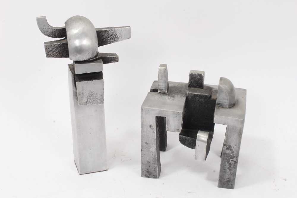 Lot 792 - Jonathan Clarke (1961) - two cast aluminium sculptures- ‘Genus A’ and ‘Bench Test II’ Signed JC 05