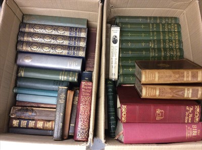 Lot 406 - Four boxes books including antique leather bindings