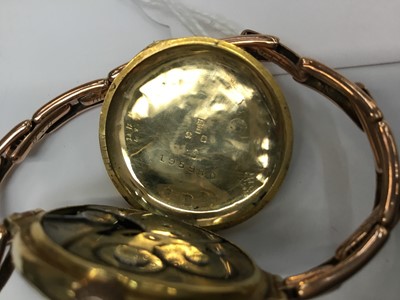 Lot 611 - Two ladies' gold cased wristwatches