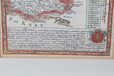 Lot 797 - William Kip 17th Century hand coloured map of Essex and one other