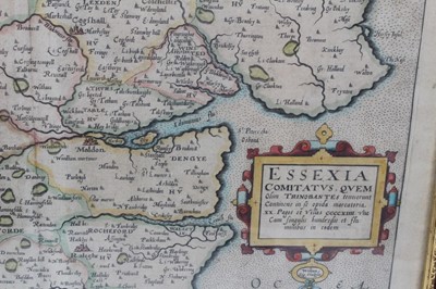 Lot 797 - William Kip 17th Century hand coloured map of Essex and one other