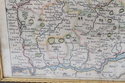 Lot 797 - William Kip 17th Century hand coloured map of Essex and one other