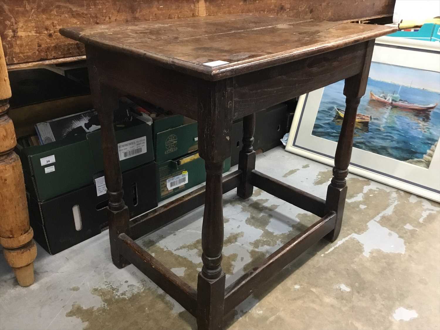 Lot 1018 - 18th / 19th century oak side table