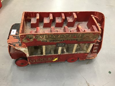 Lot 1517 - Scratch-built model of a London bus, together with a similar scratch built train