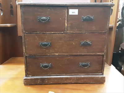 Lot 995 - Victorian miniature chest of drawers