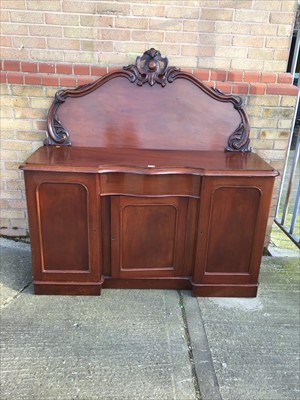 Lot 972 - Victorian mahogany credenza with arched panel gallery