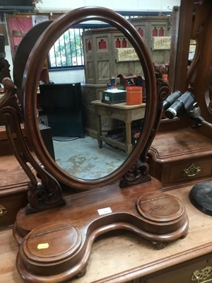 Lot 969 - Mahogany dressing table mirror with platform base