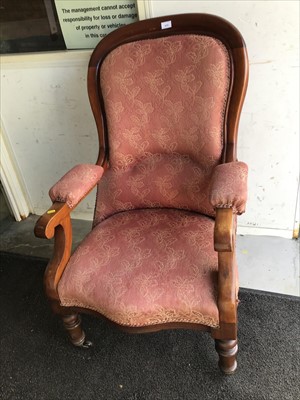 Lot 970 - Victorian mahogany open armchair