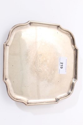 Lot 219 - Late Edwardian square silver salver