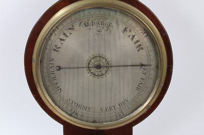 Lot 669 - 19th century banjo-shaped Barometer by Gudgeon, Bury St Edmunds