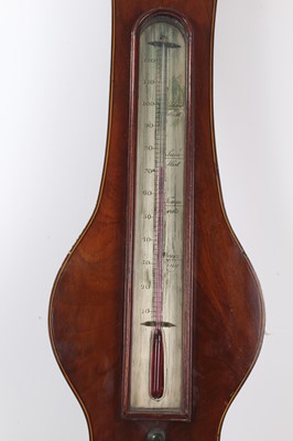 Lot 669 - 19th century banjo-shaped Barometer by Gudgeon, Bury St Edmunds