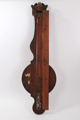 Lot 669 - 19th century banjo-shaped Barometer by Gudgeon, Bury St Edmunds