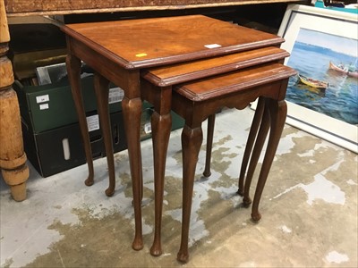 Lot 1014 - Nest of three mahogany tables