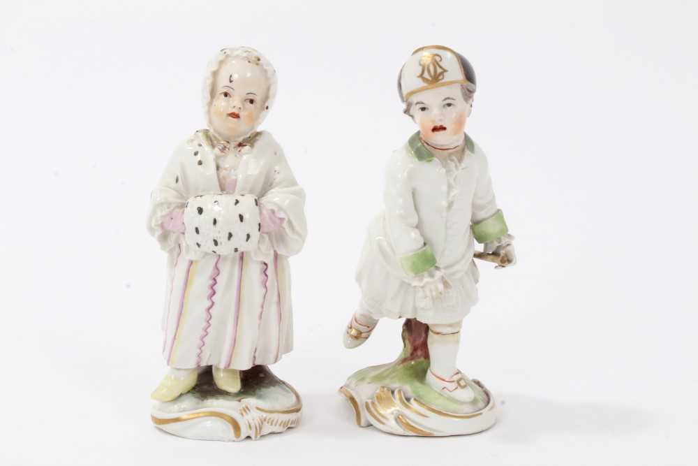 Lot 149 - Pair of circa 1770 Frankenthal polychrome figures of children