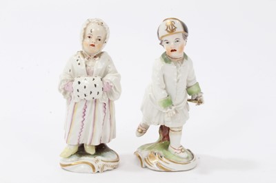 Lot 149 - Pair of circa 1770 Frankenthal polychrome figures of children