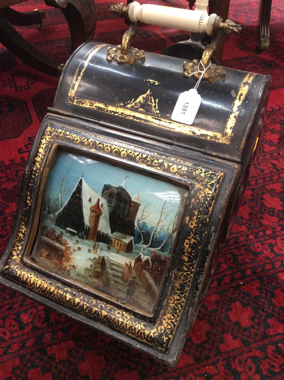 Lot 1351 - 19th century tôleware painted coal