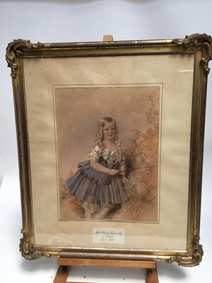 Lot 79 - 19th century watercolour portrait of John Ley of Trehill as a child