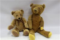 Lot 2859 - Teddy Bears - one large vintage, short mohair...