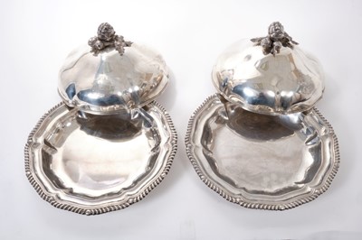 Lot 224 - Fine pair of early Victorian dish covers by Robert Garrard together with associated earlier dishes