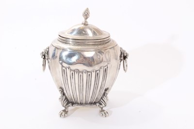 Lot 217 - Victorian silver tea caddy with hinged cover.