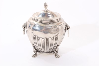 Lot 217 - Victorian silver tea caddy with hinged cover.