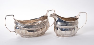 Lot 230 - George III Irish sugar bowl and cream jug.