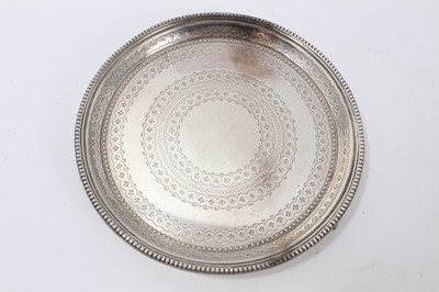 Lot 220 - Victorian silver circular card tray