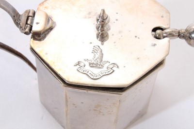 Lot 233 - 1920s silver octagonal mustard pot, and one other, plus two spoons.